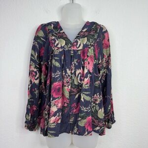 Anthropologie Anamá Shirt Womens XS Floral Long Sleeve Boho Babydoll Whimsygoth
